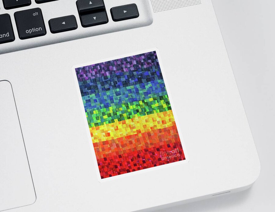 Chakras Sticker featuring the painting Chakra Rainbow Tiles by Deborha Kerr