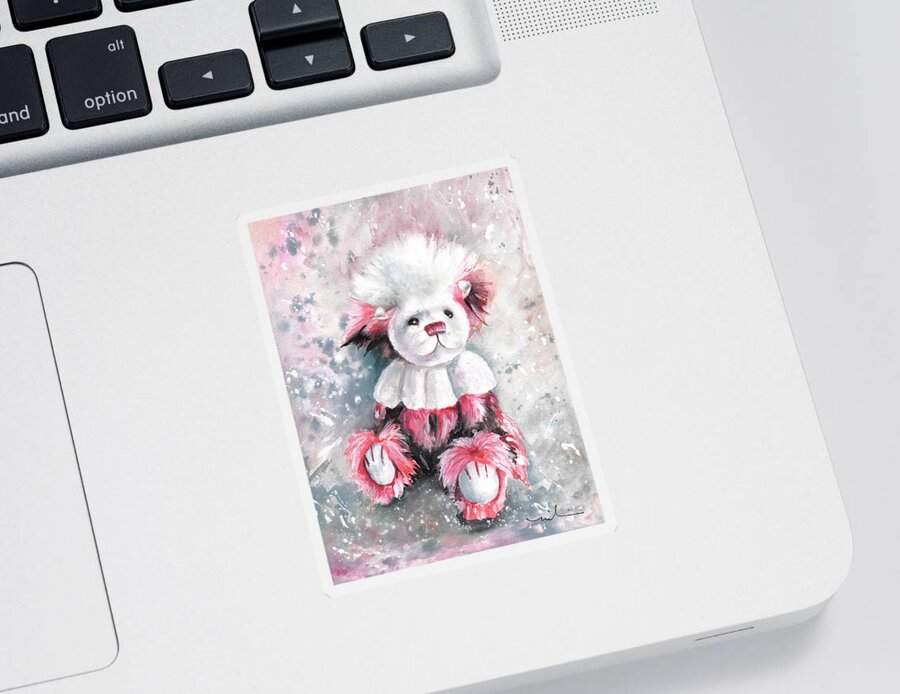 Teddy Sticker featuring the painting Charlie Bear Coconut Ice by Miki De Goodaboom
