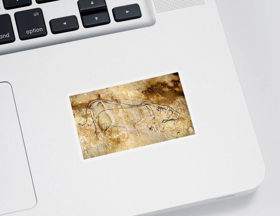 Chauvet Cave Lions Sticker featuring the digital art Chauvet Cave lions courting by Weston Westmoreland
