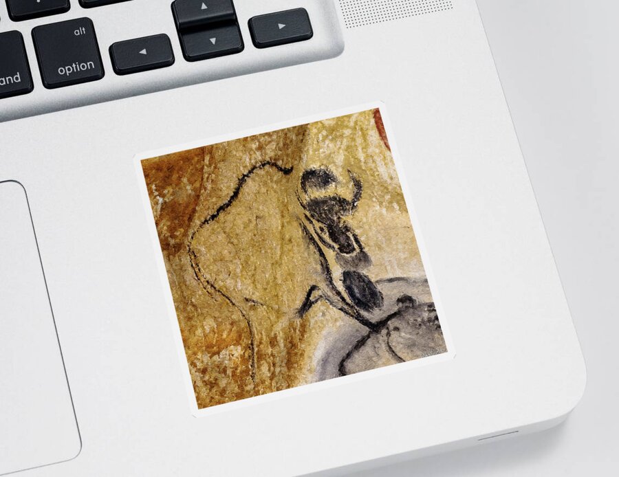 Chauvet Sticker featuring the digital art Chauvet - Staring Bison 2 by Weston Westmoreland