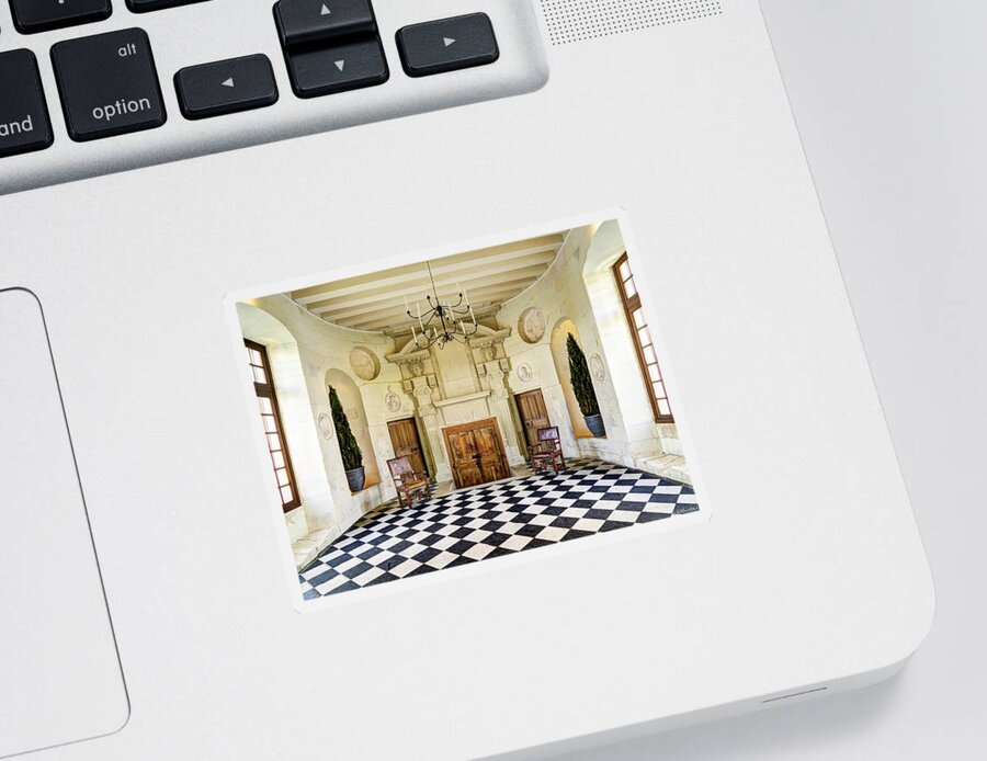Chateau De Chenonceau Sticker featuring the photograph Chenonceau Ball room by Weston Westmoreland