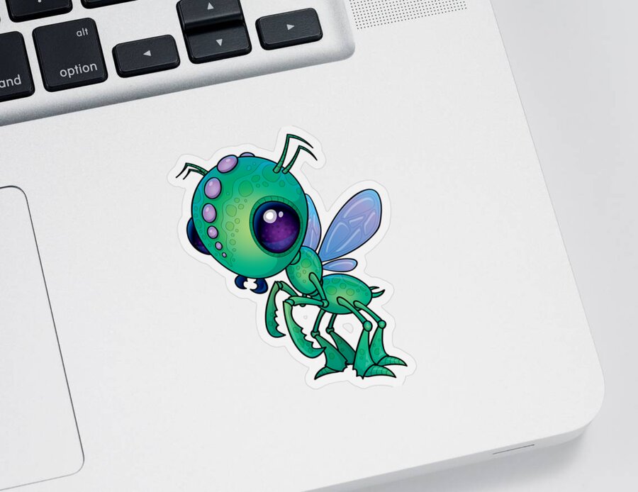 Alien Sticker featuring the digital art Chirpee by John Schwegel