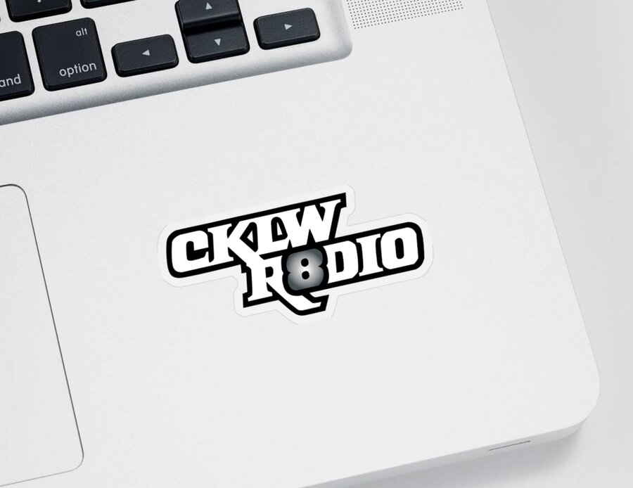 Cklw Radio Logo Top40 Motown Sticker featuring the digital art Classic White Mid-70s CKLW Logo by Thomas Leparskas