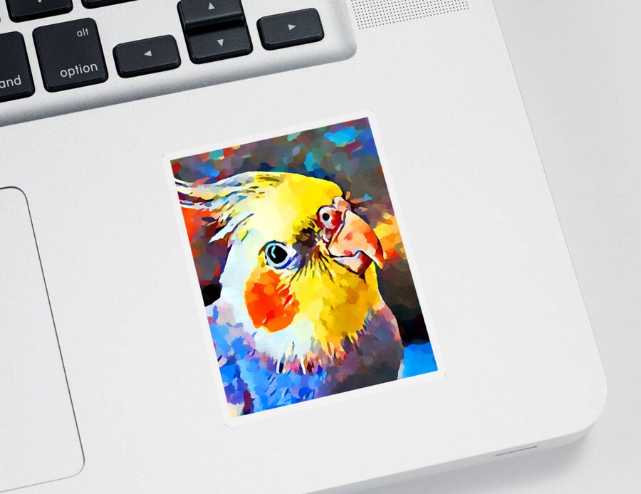 Animal Sticker featuring the painting Cockatiel 3 by Chris Butler