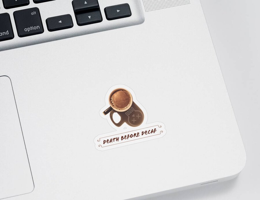 Coffee Sticker featuring the digital art Coffee Love is Forever by Andrea 