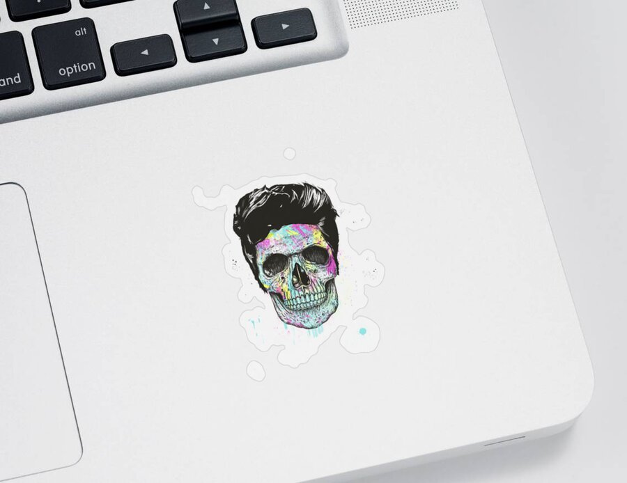 Skull Sticker featuring the mixed media Color your skull by Balazs Solti