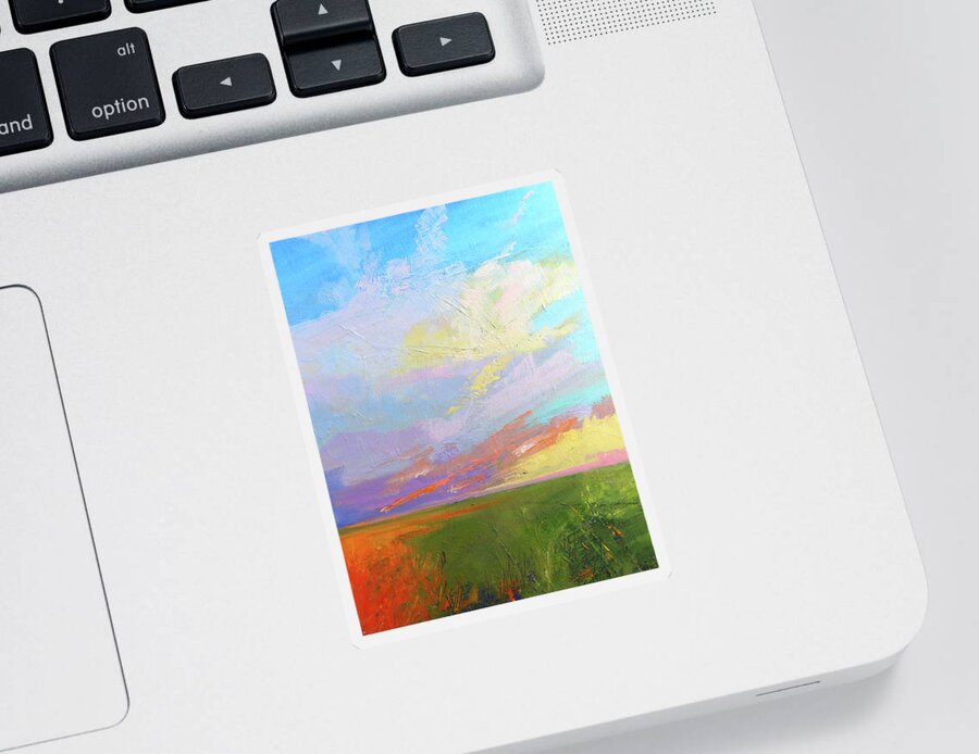 Colorful Sky Painting Sticker featuring the painting Colorful Sky by Nancy Merkle