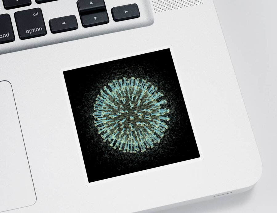 2019 Sticker featuring the photograph Coronavirus Particle, Illustration by Kateryna Kon