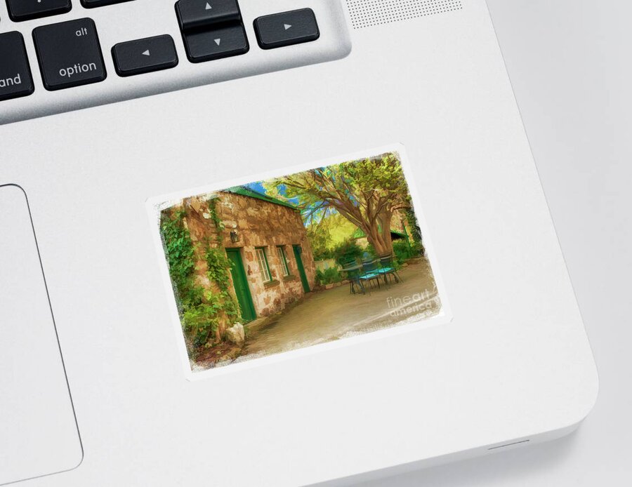 Farm House Sticker featuring the digital art Country farmhouse by Frank Lee