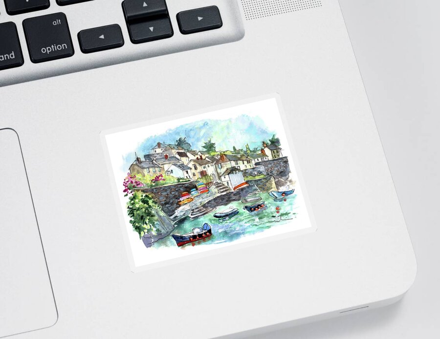 Travel Sticker featuring the painting Coverack On Lizard Peninsula 06 by Miki De Goodaboom