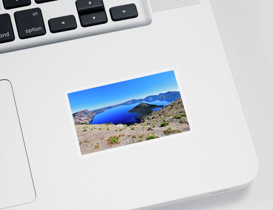 Crater Lake Sticker featuring the photograph Crater Lake Oregon by Amazing Action Photo Video