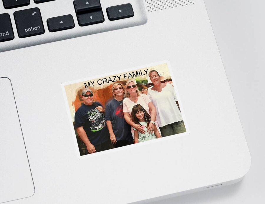 Group Portrait Sticker featuring the photograph Crazy Family by Rich Franco