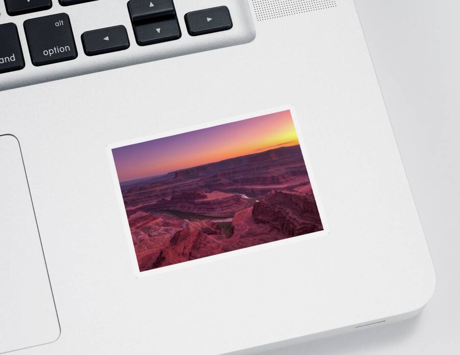 Sunset Sticker featuring the photograph Deadhorse Glow by Darren White
