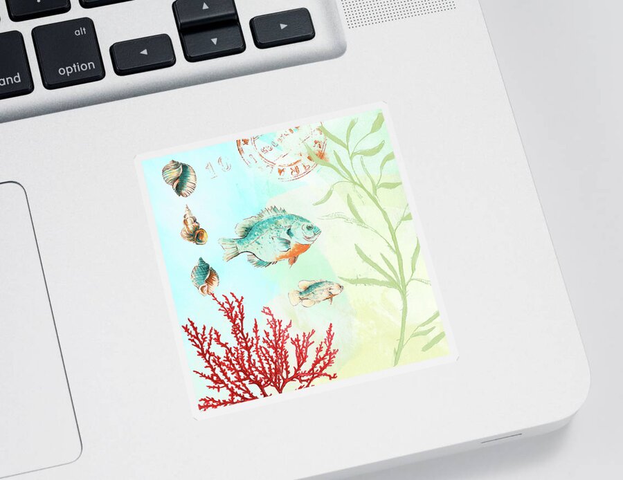 Deep Sticker featuring the painting Deep Sea Coral II by Lanie Loreth