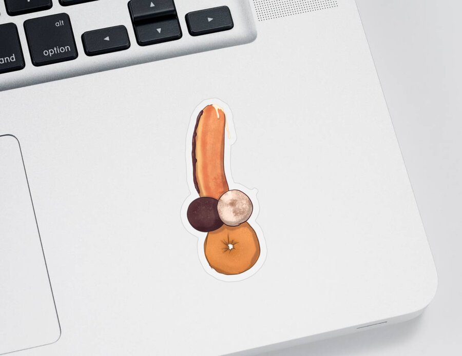 Dick Sticker featuring the drawing Donuts 2 by Ludwig Van Bacon