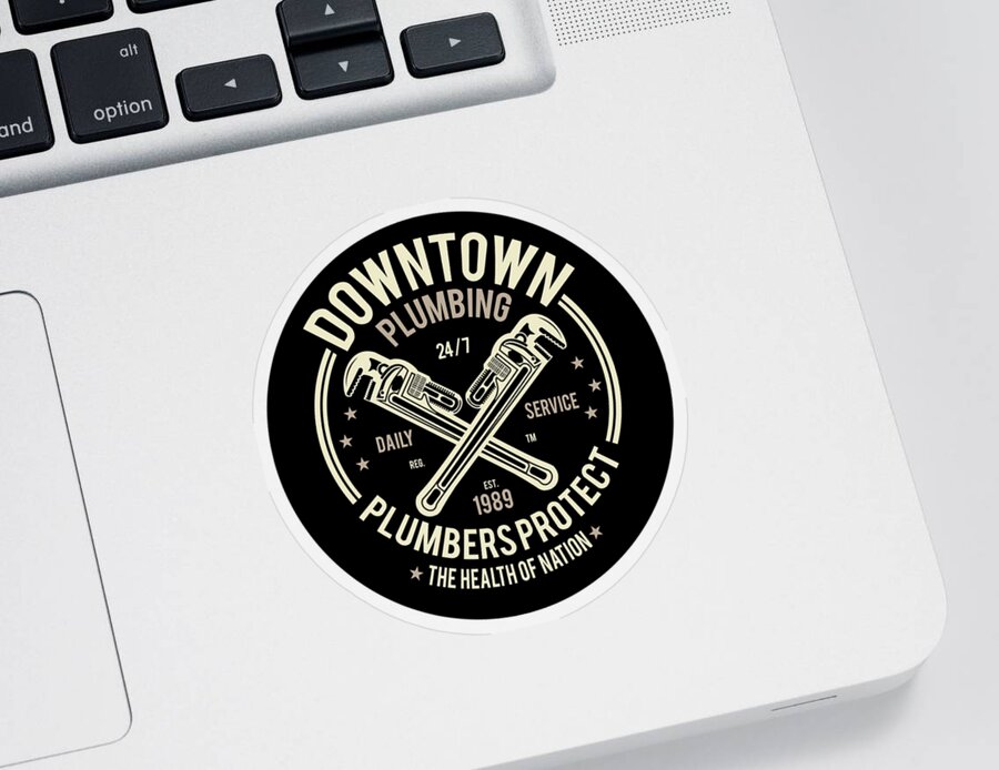 Downtown Sticker featuring the digital art Downtown Plumbing by Long Shot