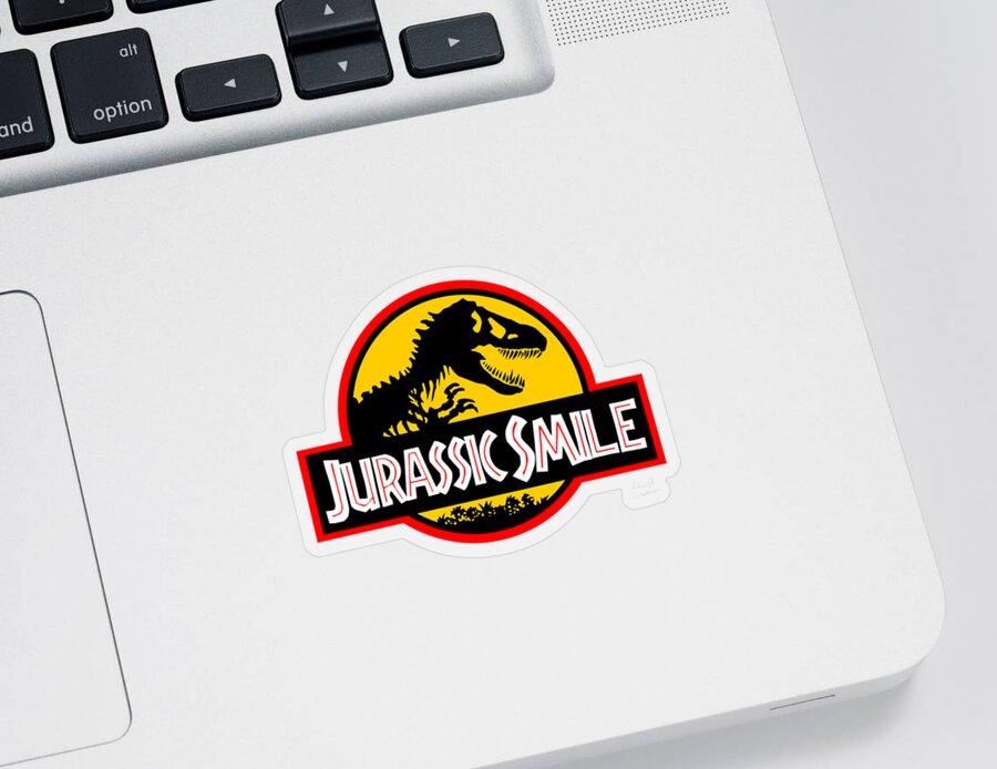 Sci-fi Sticker featuring the digital art Jurassic Smile Logo by Andrea Gatti