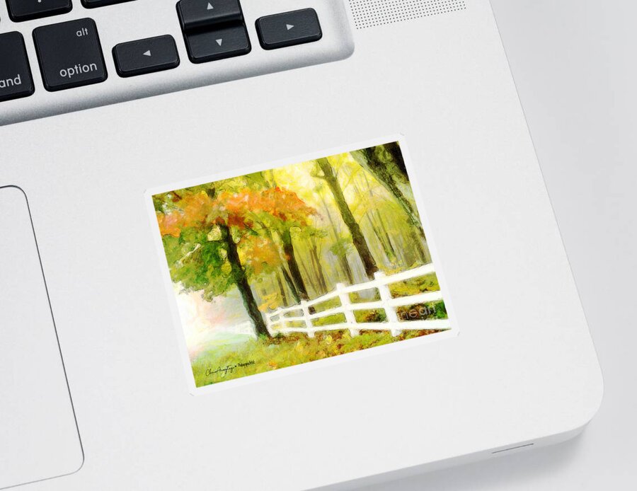 Autumn Sticker featuring the digital art Early Autumn morning by Chris Armytage