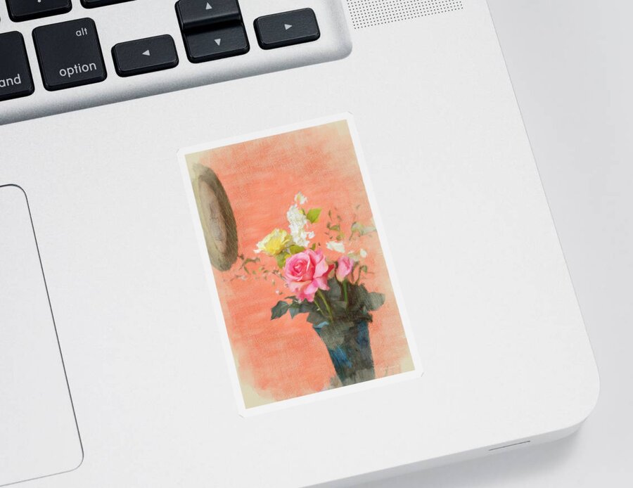 Roses Sticker featuring the photograph Early Summer Bouquet by Diane Lindon Coy