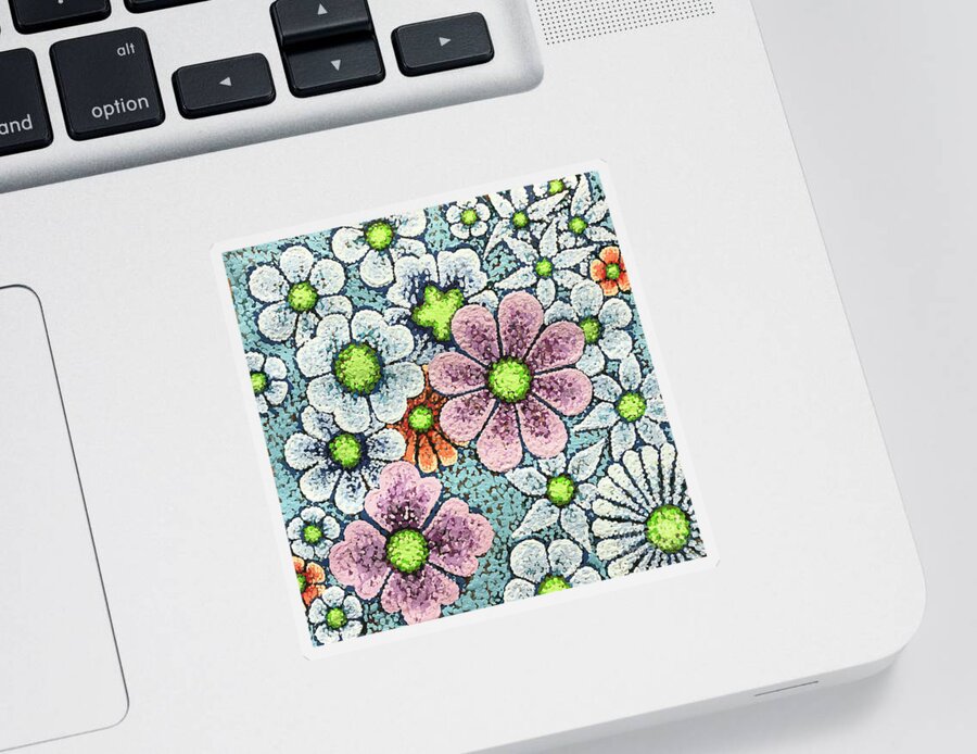 Floral Sticker featuring the painting Efflorescent 1 by Amy E Fraser
