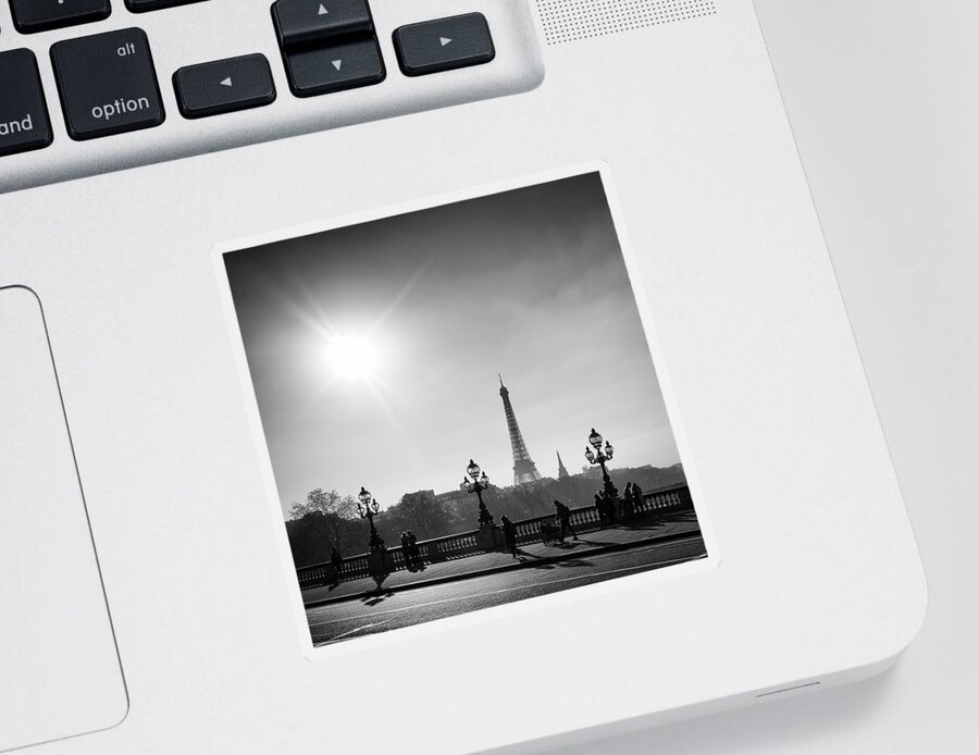 Eiffel Sticker featuring the photograph Eiffel Tower from Pont Alexandre 1 by Nigel R Bell