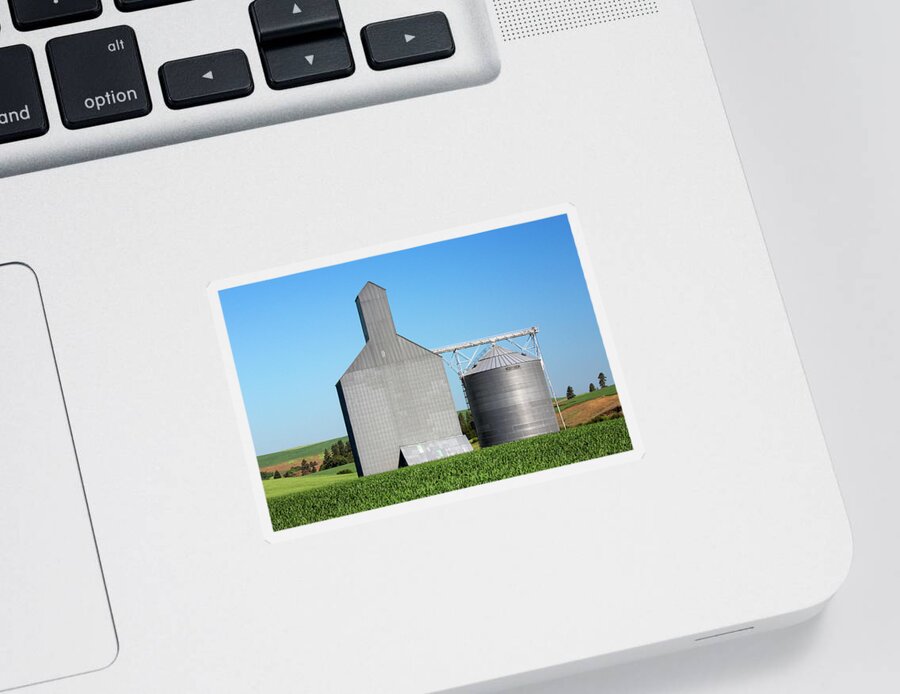 Grain Elevator Sticker featuring the photograph Elevator and Bin by Todd Klassy