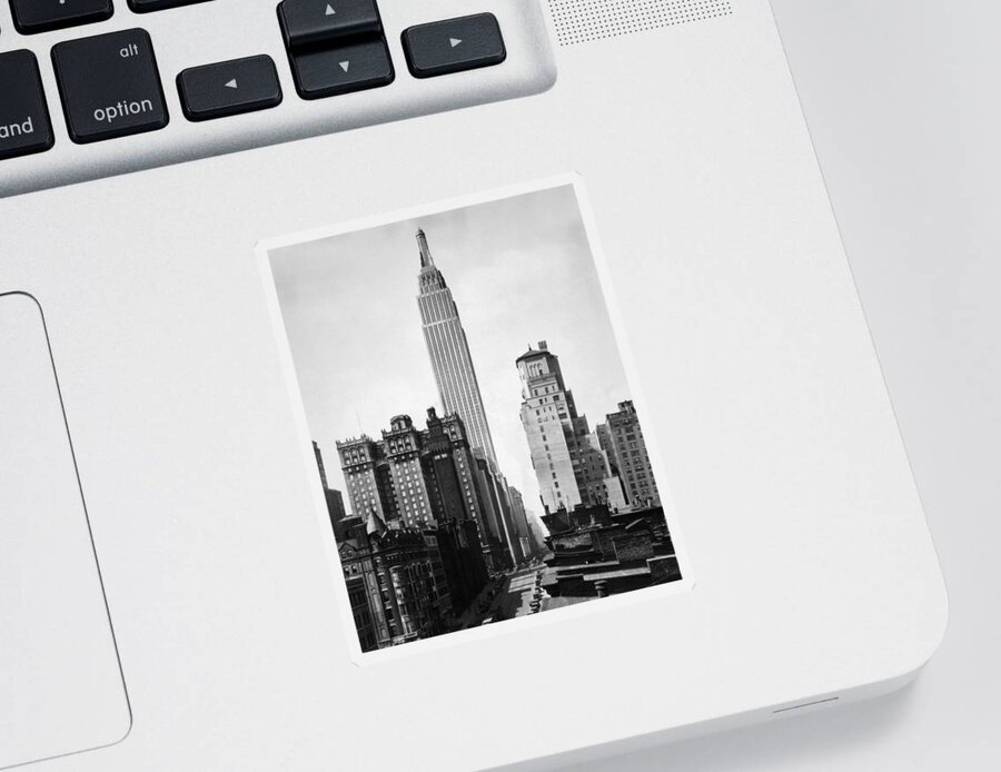 Empire State Building Sticker featuring the photograph Empire State Building - 1931 by War Is Hell Store