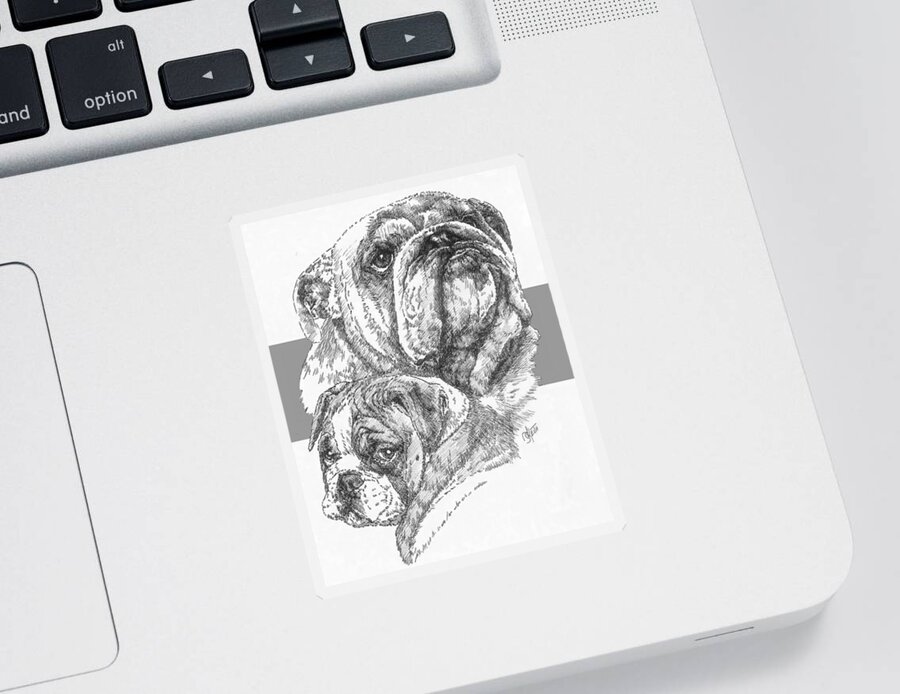 Non-sporting Group Sticker featuring the drawing English Bulldog and Pup by Barbara Keith