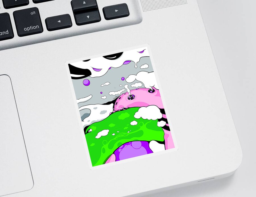 Clouds Sticker featuring the drawing Eruption by Craig Tilley