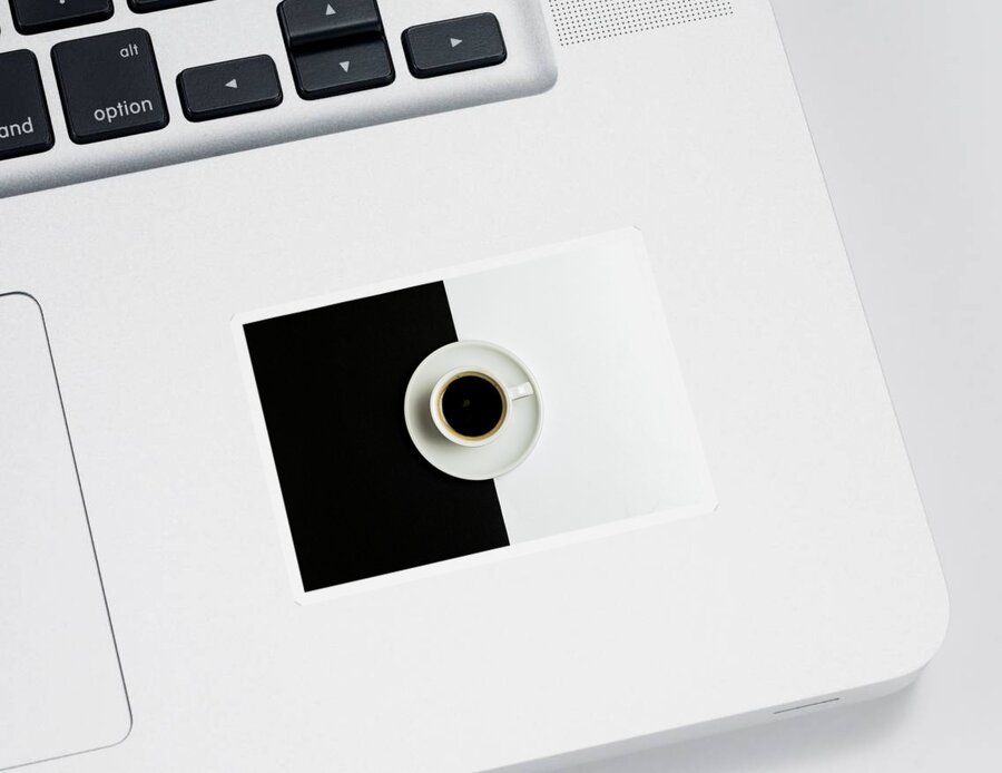 Coffee Sticker featuring the photograph Espresso coffee on a white pot by Michalakis Ppalis