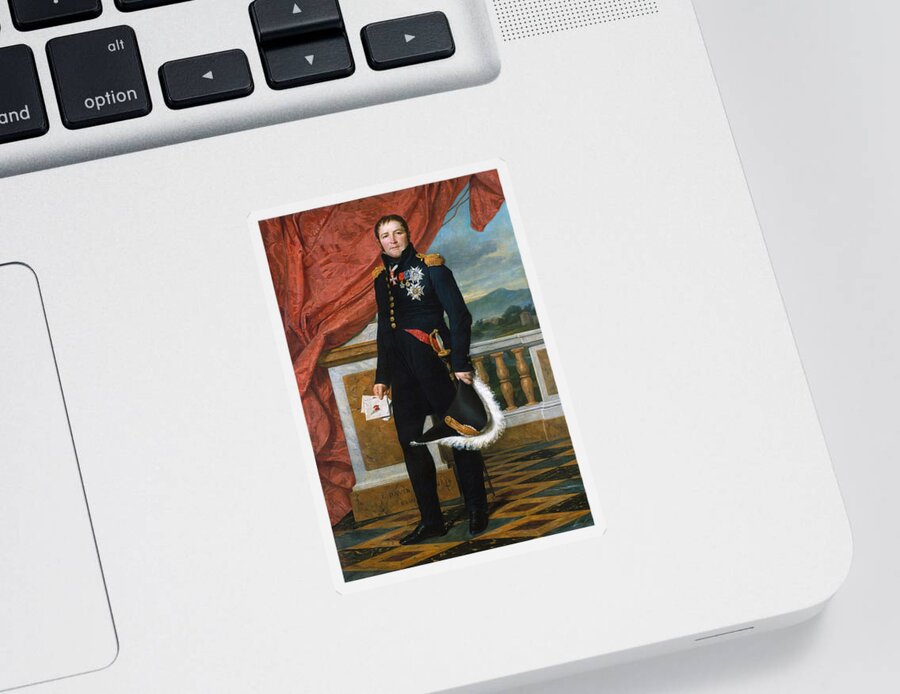 Jacques Louis David Sticker featuring the painting Etienne Maurice Gerard Portrait - By Jacques-Louis David by War Is Hell Store