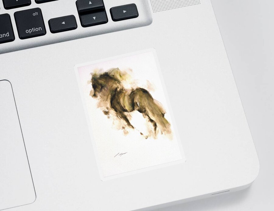 Equestrian Painting Sticker featuring the painting Fahala by Janette Lockett