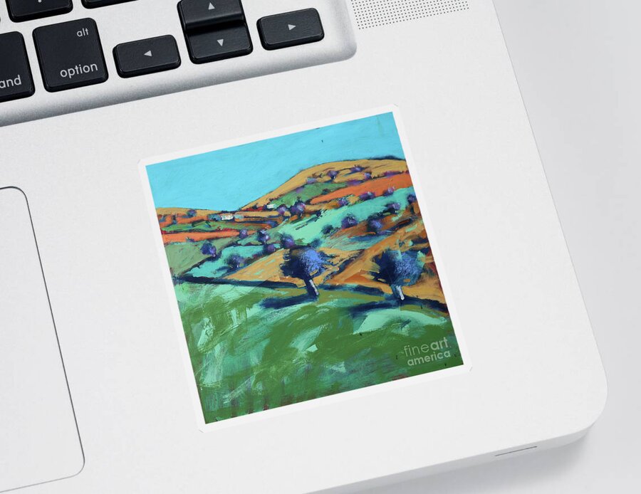 Coast Sticker featuring the painting Farm Cornwall by Paul Powis