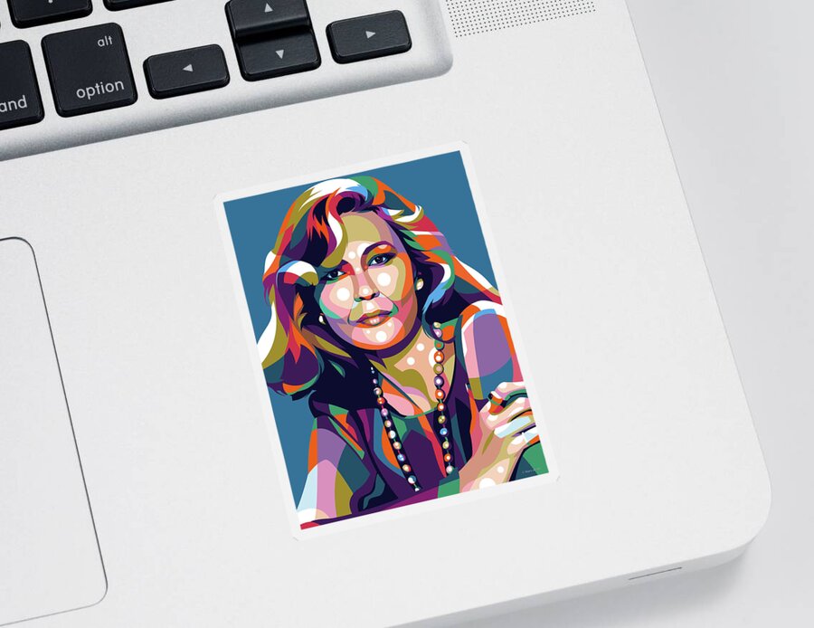 Faye Dunaway Sticker featuring the digital art Faye Dunaway by Movie World Posters
