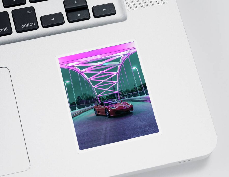 Ferrari 430 Bridge Sticker featuring the photograph Ferrari F430 Hazard Bridge by Rocco Silvestri