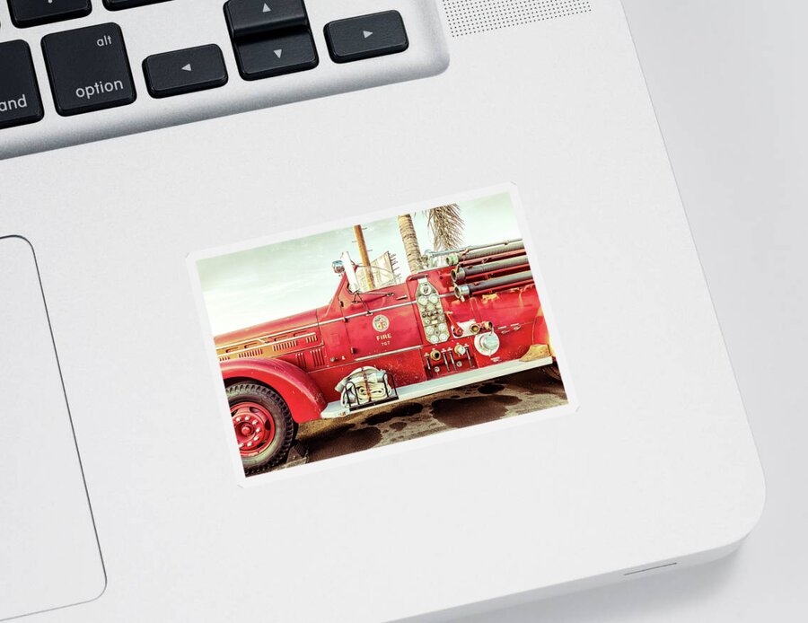 Firetruck Sticker featuring the photograph Fire Engine 767 by Gene Parks