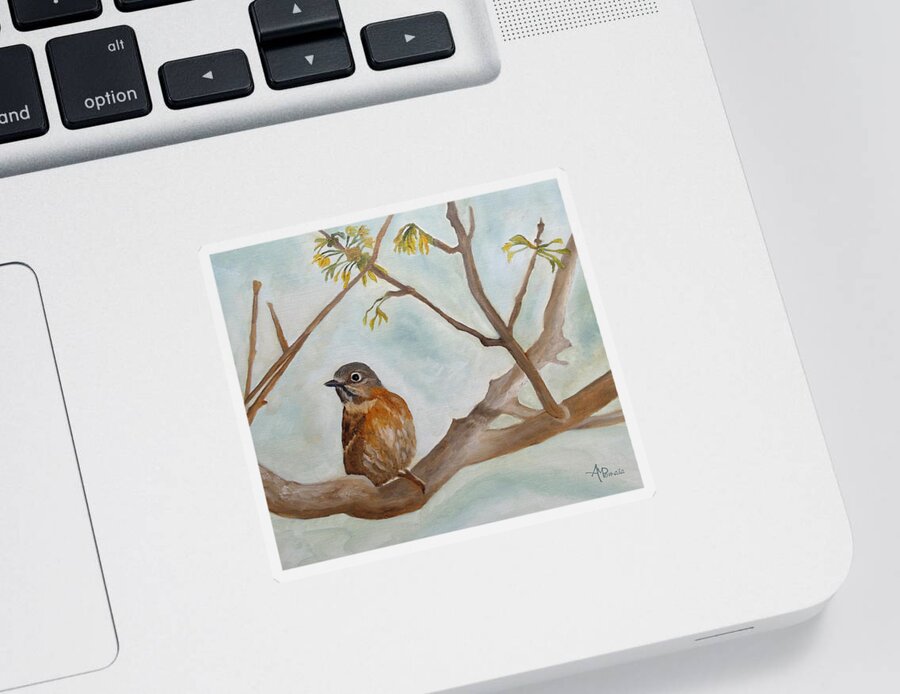 Bluebird Sticker featuring the painting First Signs Of Spring by Angeles M Pomata