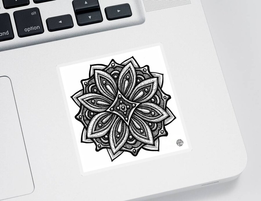 Flower Sticker featuring the drawing Floral Icon 45 by Amy E Fraser