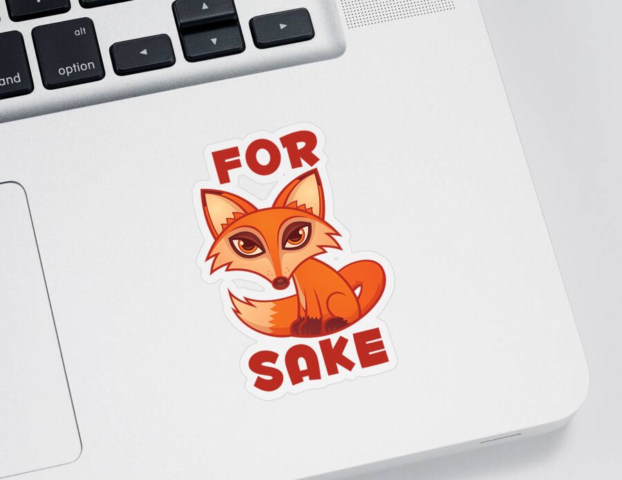 Animal Sticker featuring the digital art For Fox Sake by John Schwegel