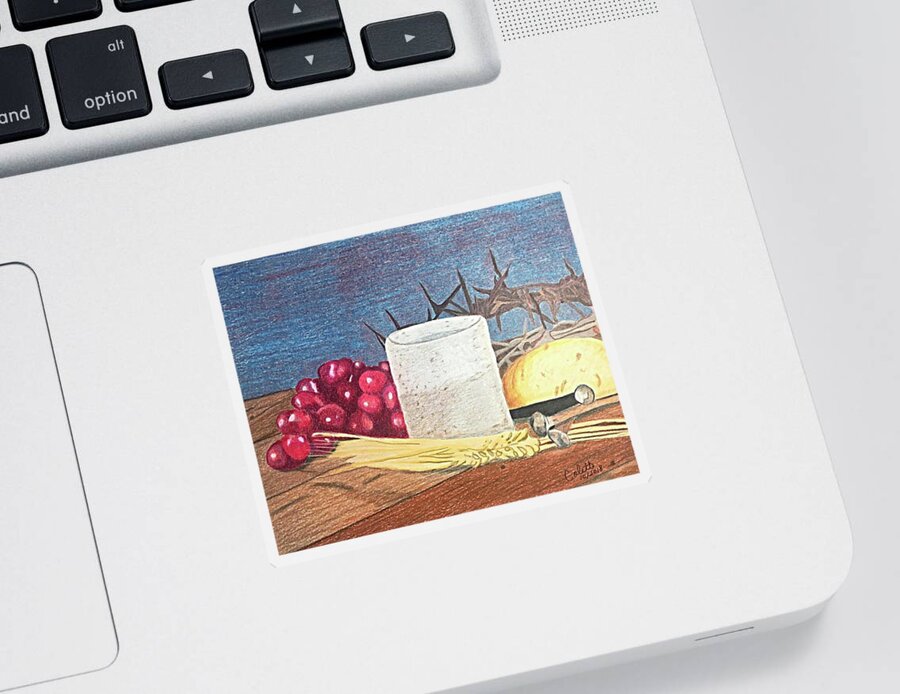 Still Life Sticker featuring the drawing Forgiven by Colette Lee