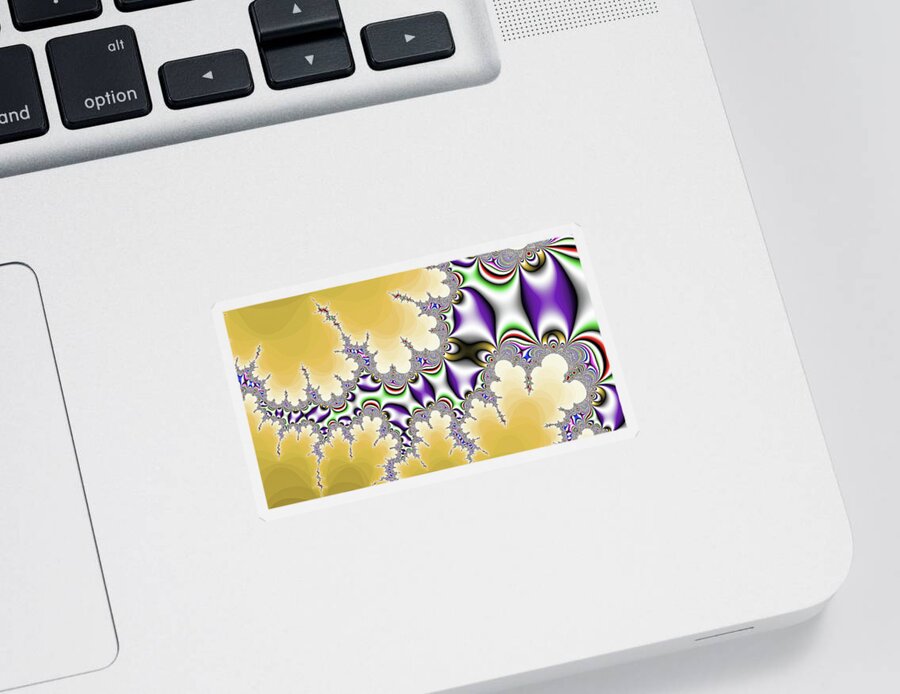 Abstract Sticker featuring the digital art Fractal Whip Art by Don Northup