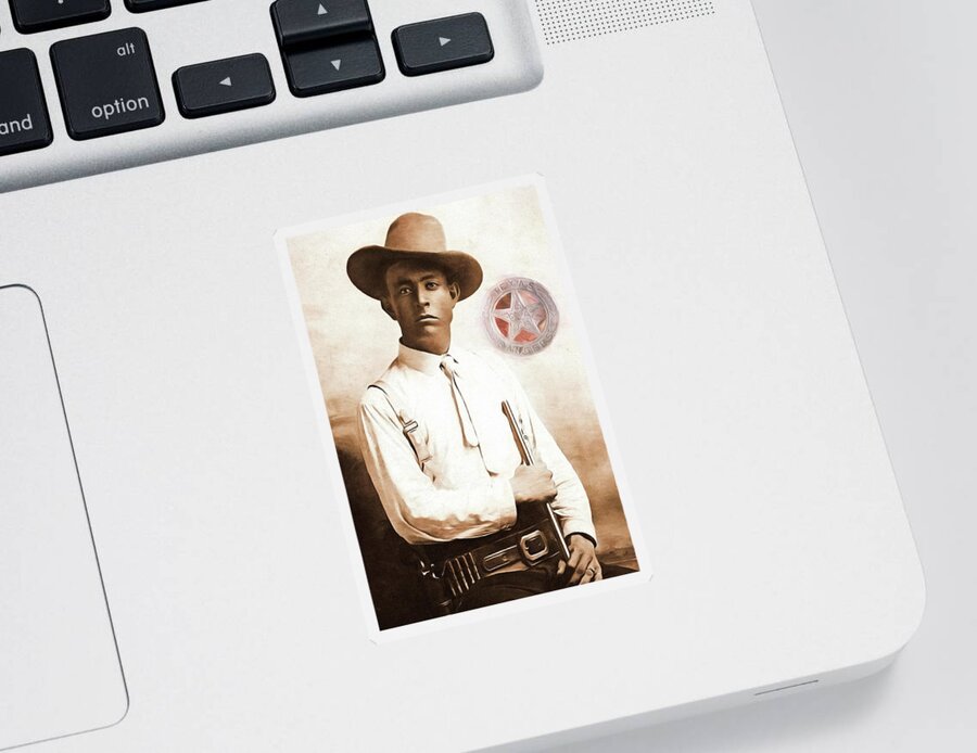 Texas Ranger Sticker featuring the photograph Frank Hamer by JC Findley