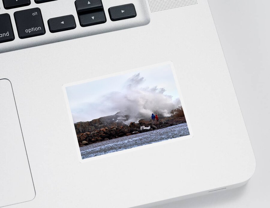 Storm Sticker featuring the photograph Fun On Lake Superior by Paul Freidlund