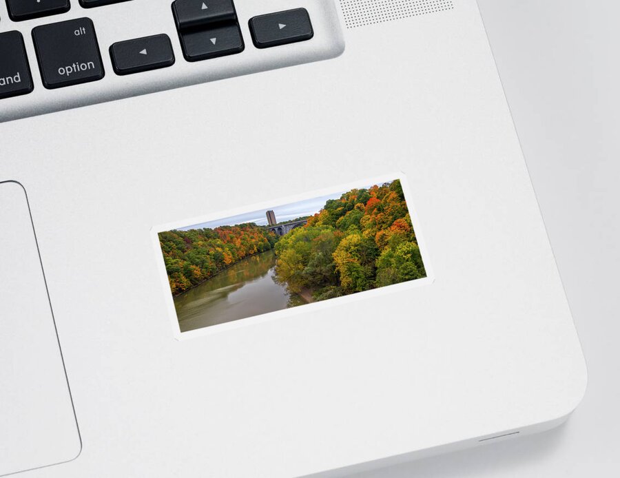 Genesee River Gorge Sticker featuring the photograph Genesee River Gorge Rochester Ny by Mark Papke