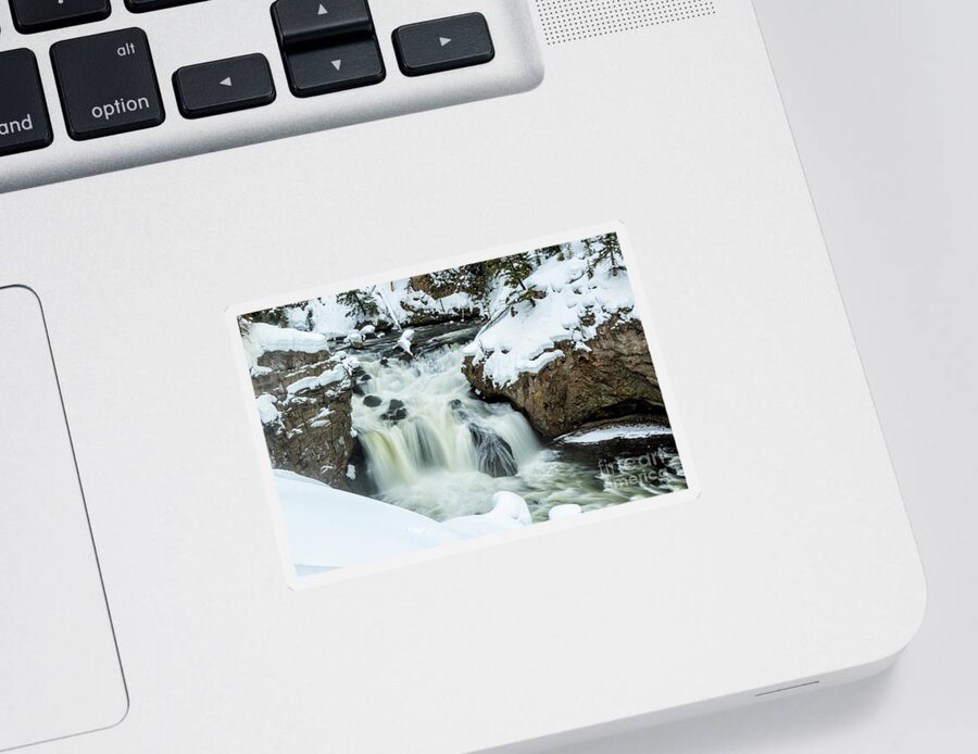 Timothy Hacker Sticker featuring the photograph Gibbon Falls Yellowstone 4 by Timothy Hacker