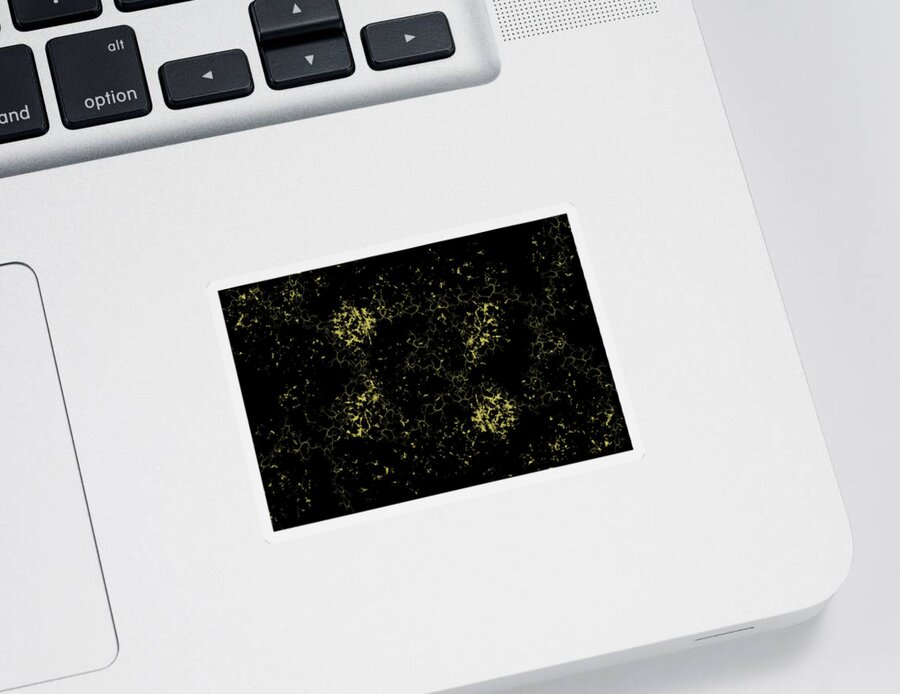 Black-and-gold Sticker featuring the digital art Golden Dream 6 by Brandi Untz