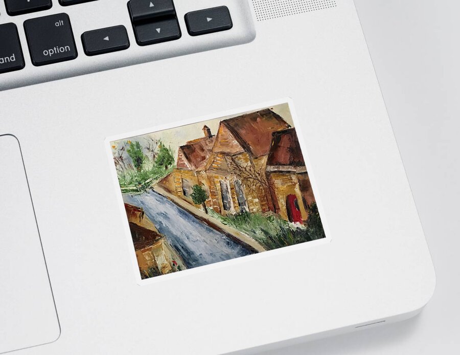 Cotswold Sticker featuring the painting Golden Stone by Roxy Rich
