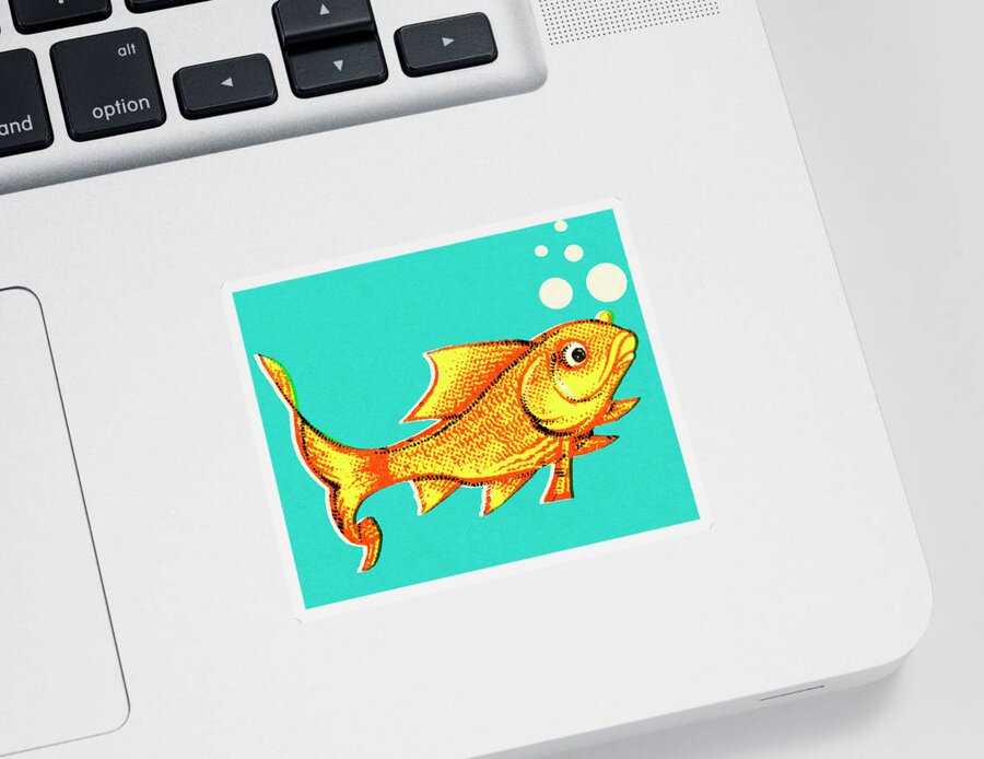 Animal Sticker featuring the drawing Goldfish by CSA Images