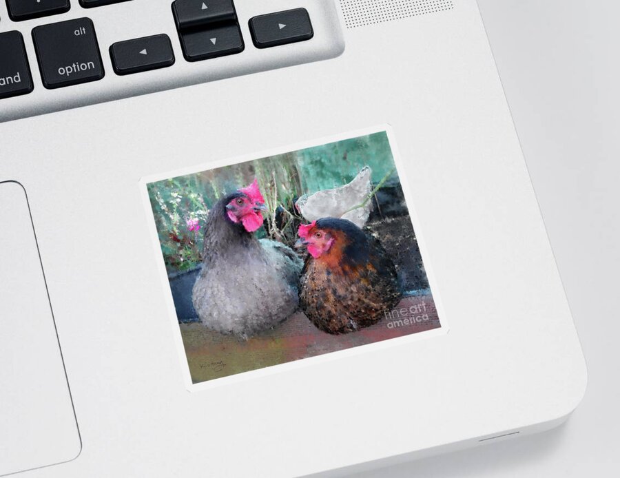 Hens Sticker featuring the photograph Gossip Girls by Kim Tran