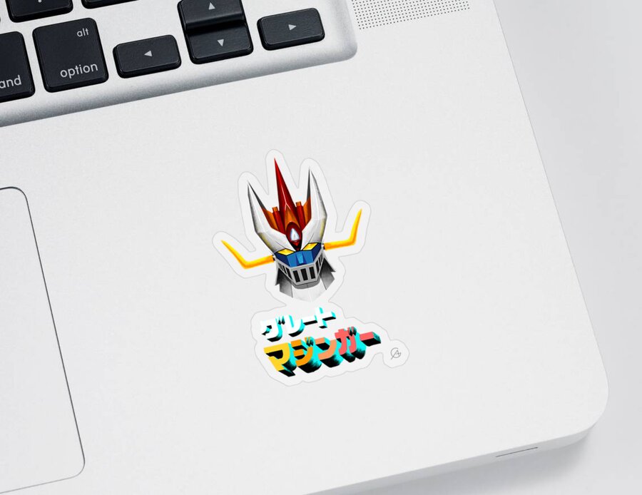 Sci-fi Sticker featuring the digital art Great Mazinger Head Logo by Andrea Gatti